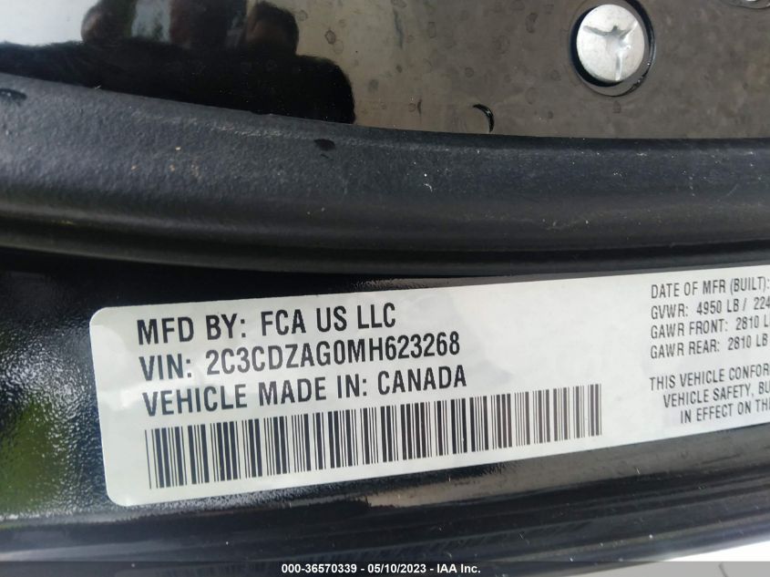 2021 DODGE CHALLENGER SXT - 2C3CDZAG0MH623268