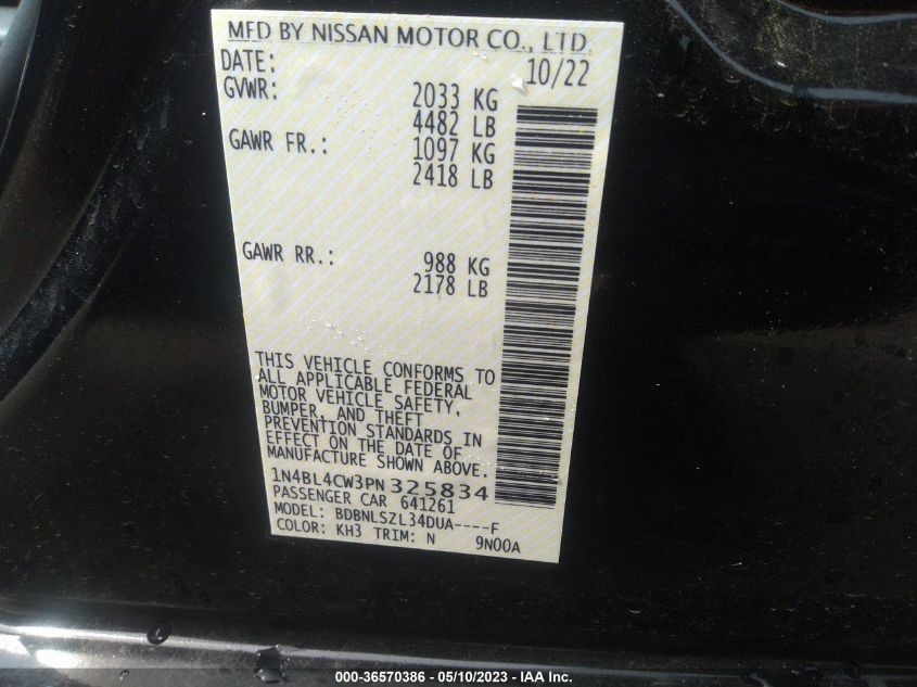 2023 NISSAN ALTIMA 2.5 SR - 1N4BL4CW3PN325834
