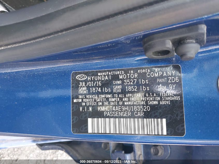 2017 HYUNDAI ACCENT SE - KMHCT4AE9HU183520