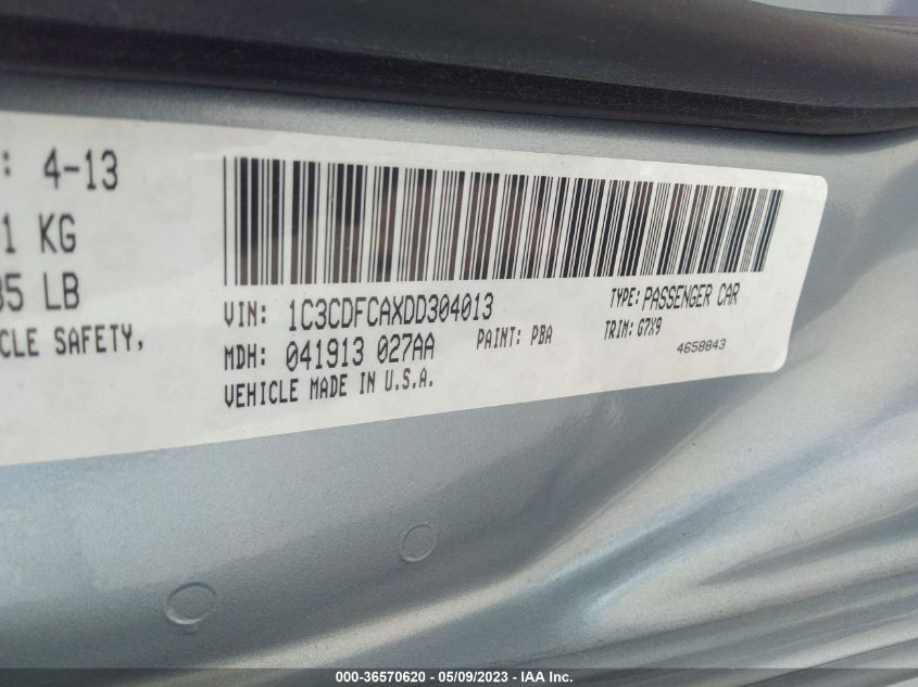 2013 DODGE DART LIMITED - 1C3CDFCAXDD304013