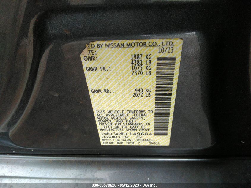 2014 NISSAN ALTIMA 3.5 SL - 1N4BL3AP8EC149684