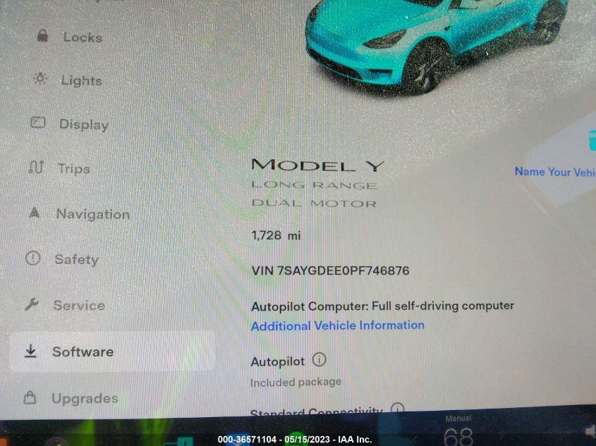 2023 TESLA MODEL Y LONG RANGE - 7SAYGDEE0PF746876