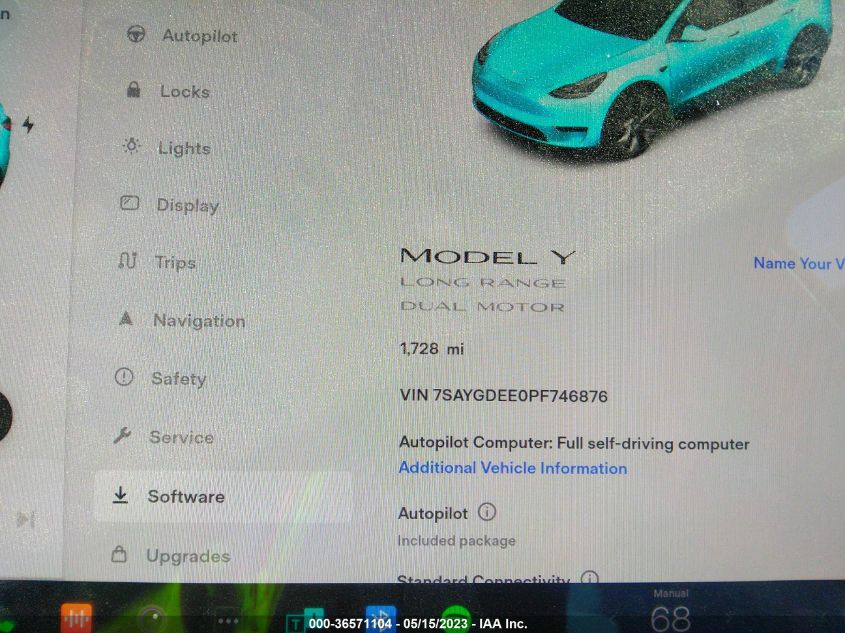 2023 TESLA MODEL Y LONG RANGE - 7SAYGDEE0PF746876