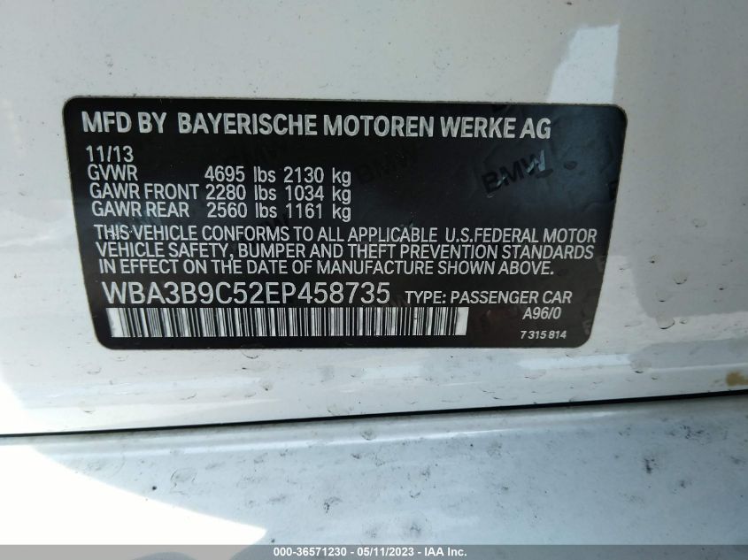 2014 BMW 3 SERIES 335I XDRIVE - WBA3B9C52EP458735