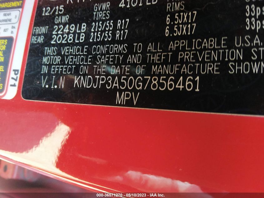 2016 KIA SOUL + - KNDJP3A50G7856461