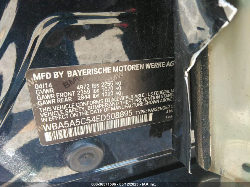 2014 BMW 5 SERIES 528I - WBA5A5C54ED508895