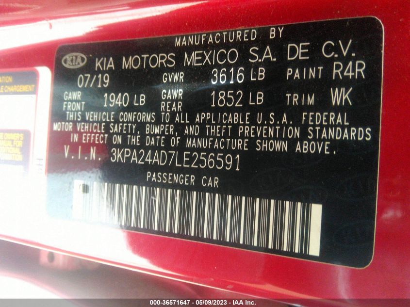 2020 KIA RIO S - 3KPA24AD7LE256591