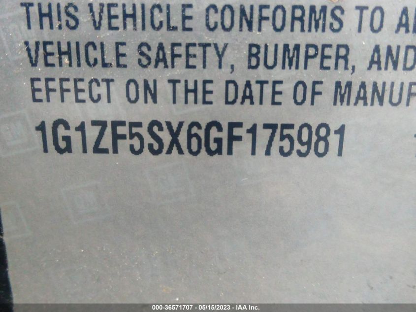 2016 CHEVROLET MALIBU LT - 1G1ZF5SX6GF175981