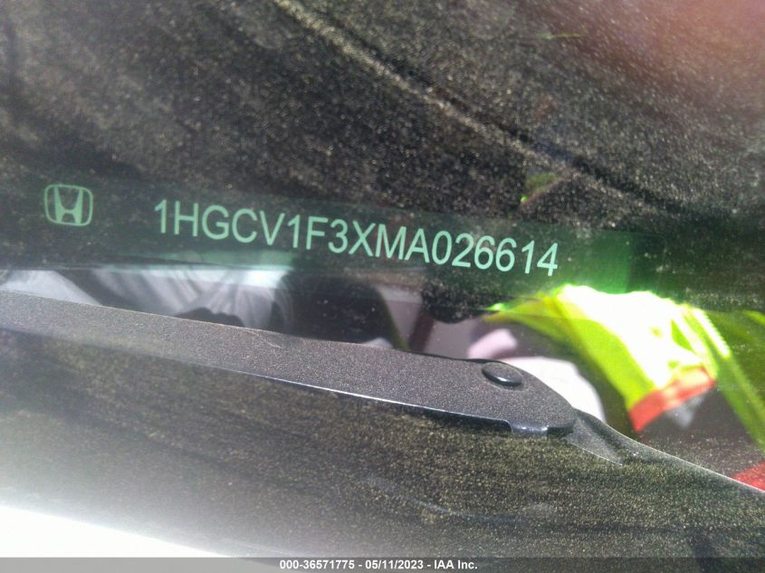 2021 HONDA ACCORD SEDAN SPORT - 1HGCV1F3XMA026614