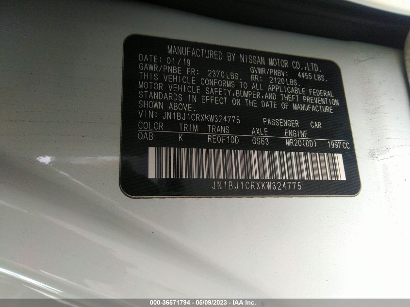2019 NISSAN ROGUE SPORT SV - JN1BJ1CRXKW324775