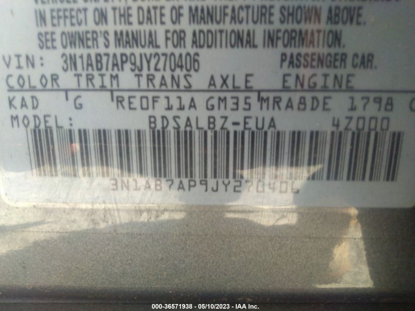 2018 NISSAN SENTRA S - 3N1AB7AP9JY270406