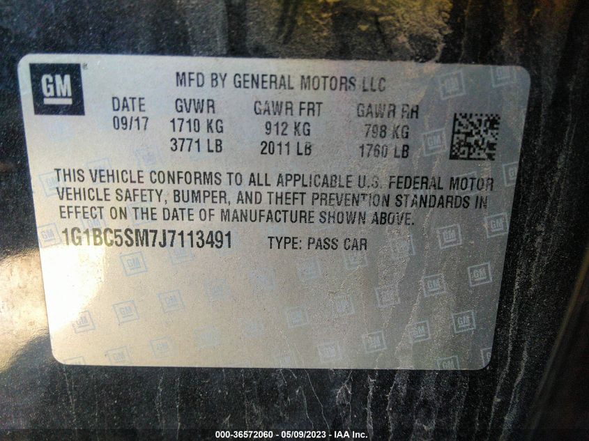 2018 CHEVROLET CRUZE LS - 1G1BC5SM7J7113491