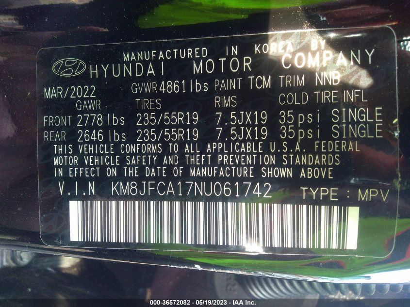 2022 HYUNDAI TUCSON HYBRID SEL CONVENIENCE - KM8JFCA17NU061742