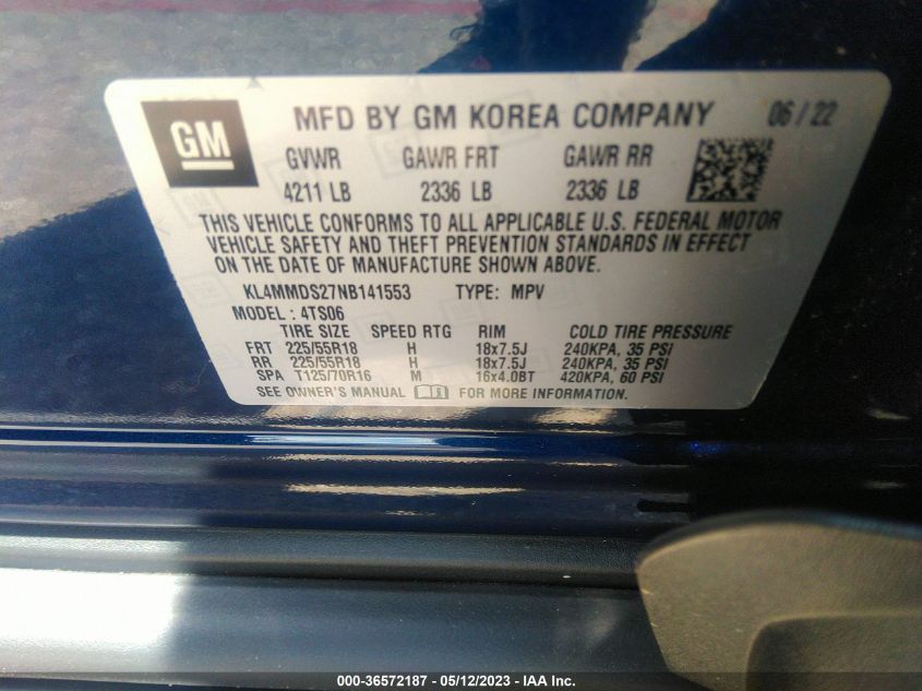 2022 BUICK ENCORE GX SELECT - KL4MMDS27NB141553