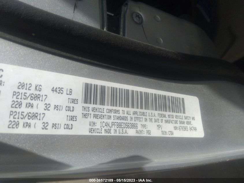 2014 JEEP PATRIOT LATITUDE - 1C4NJPFB8ED563866