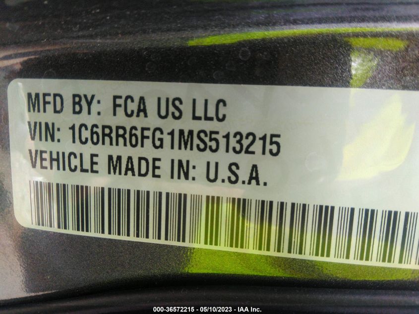 2021 RAM 1500 CLASSIC TRADESMAN - 1C6RR6FG1MS513215
