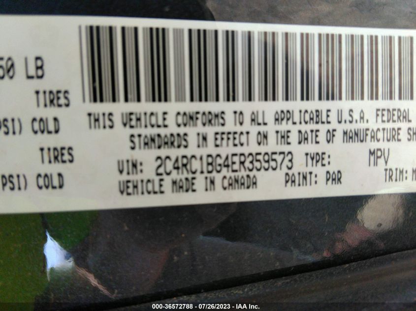 2014 CHRYSLER TOWN & COUNTRY TOURING - 2C4RC1BG4ER359573