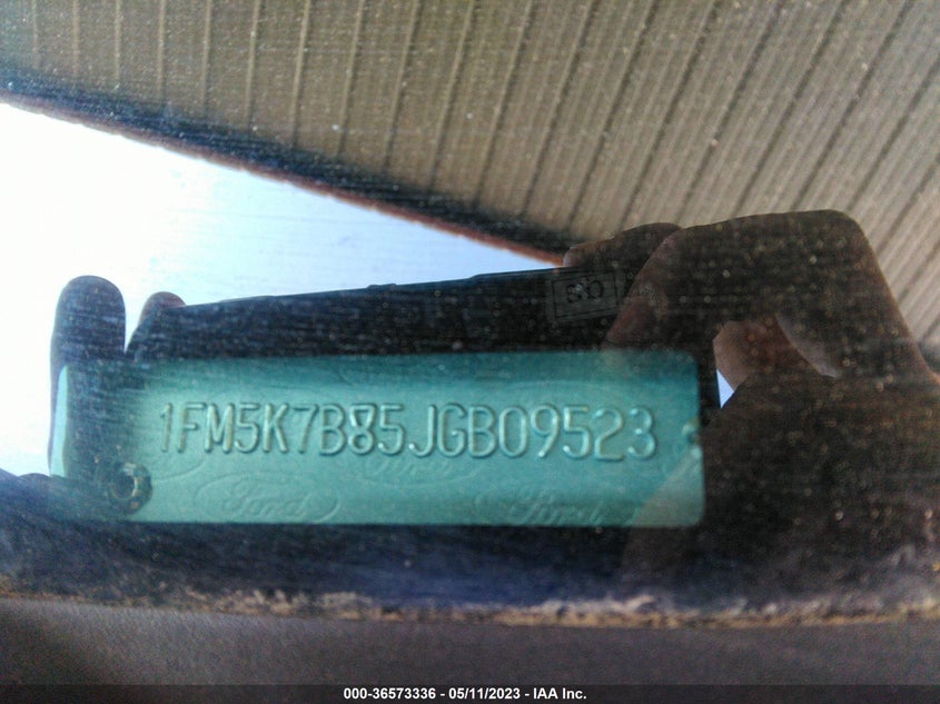 VIN 1FM5K7B85JGB09523 2018 FORD EXPLORER BASE