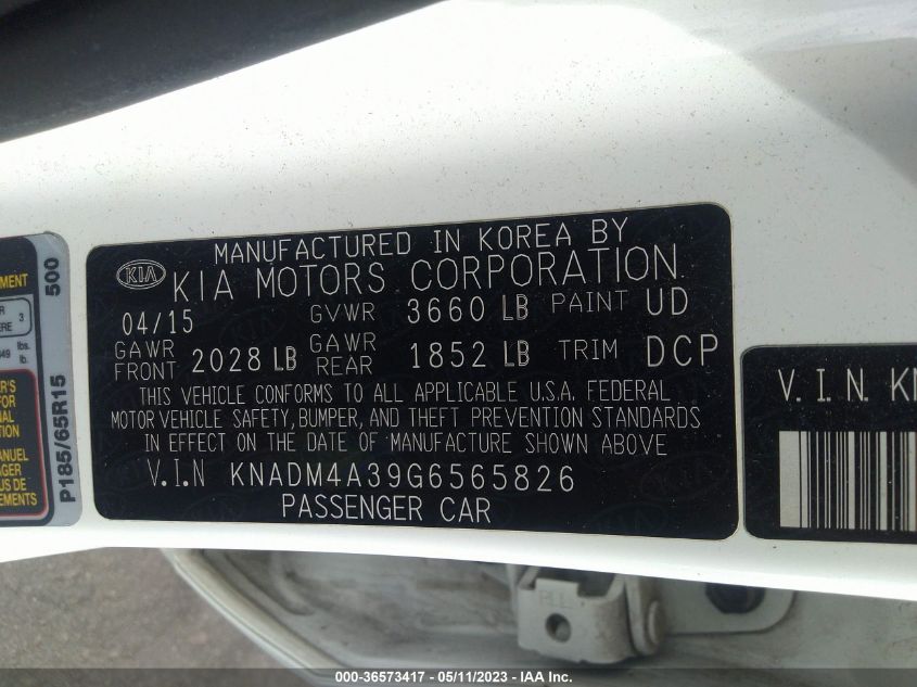 2016 KIA RIO LX - KNADM4A39G6565826