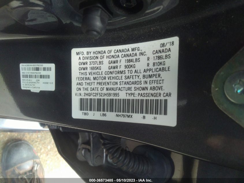 2018 HONDA CIVIC SEDAN LX - 2HGFC2F52JH591995