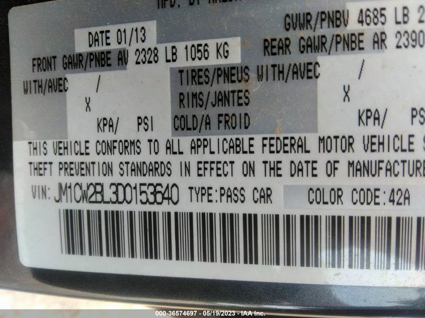 2013 MAZDA MAZDA5 SPORT - JM1CW2BL3D0153640