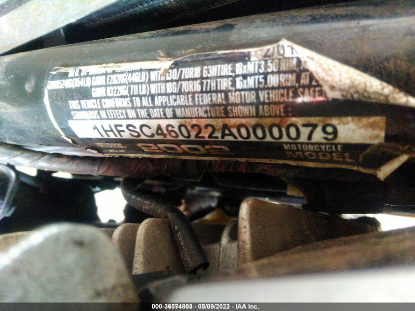 2002 HONDA VTX1800 C 1HFSC46022A000079