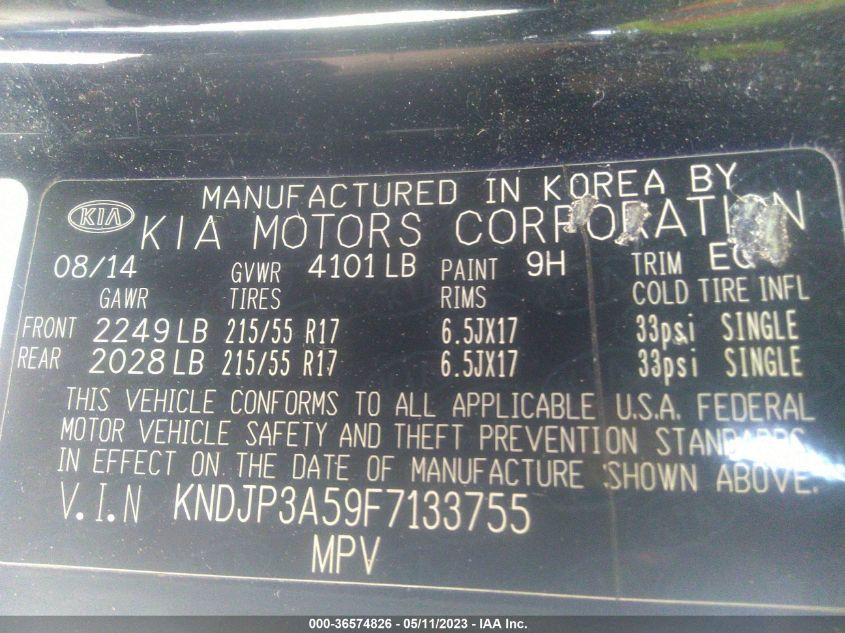 2015 KIA SOUL + - KNDJP3A59F7133755