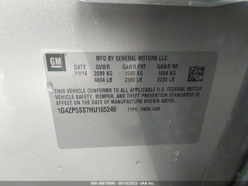 2017 BUICK LACROSSE ESSENCE - 1G4ZP5SS7HU165249
