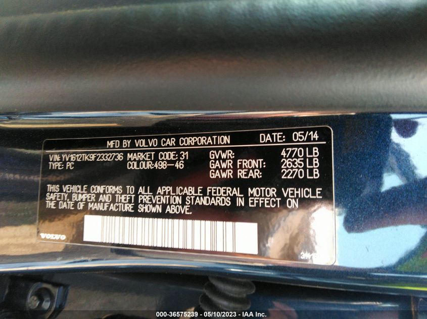 2015 VOLVO S60 T5 PREMIER - YV1612TK9F2332736