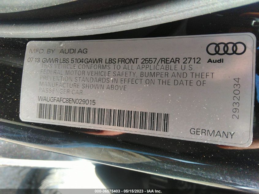 2014 AUDI A6 2.0T PREMIUM PLUS - WAUGFAFC8EN029015