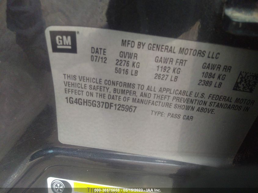 2013 BUICK LACROSSE PREMIUM 2 - 1G4GH5G37DF125967