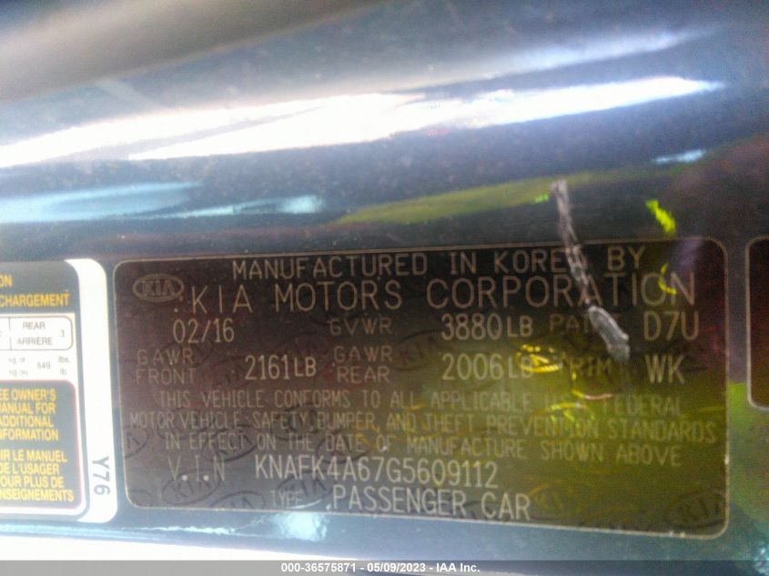 2016 KIA FORTE LX - KNAFK4A67G5609112