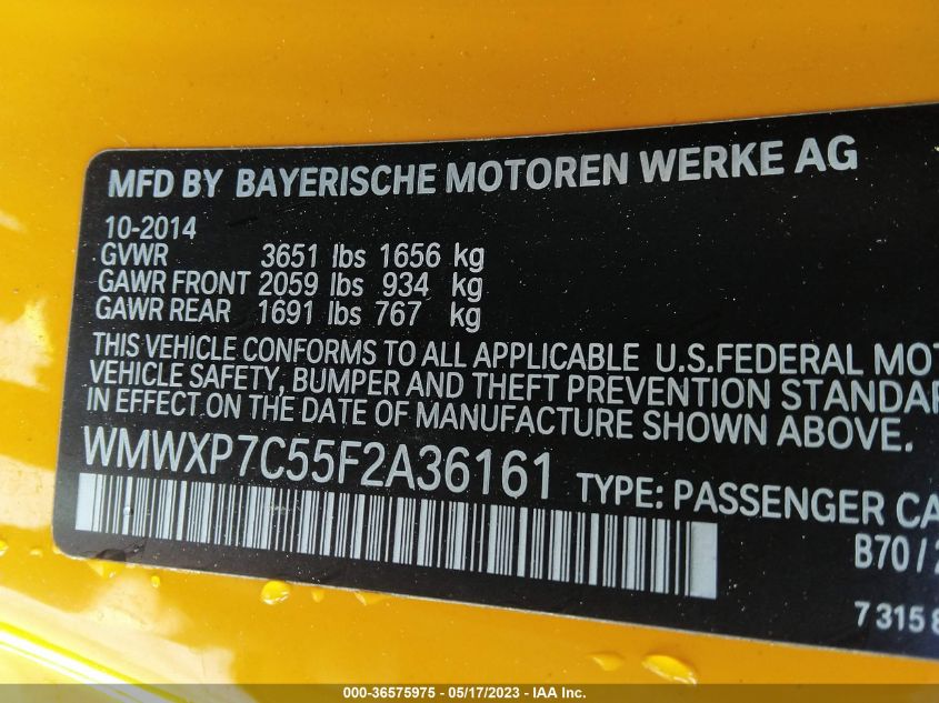 2015 MINI COOPER HARDTOP S - WMWXP7C55F2A36161