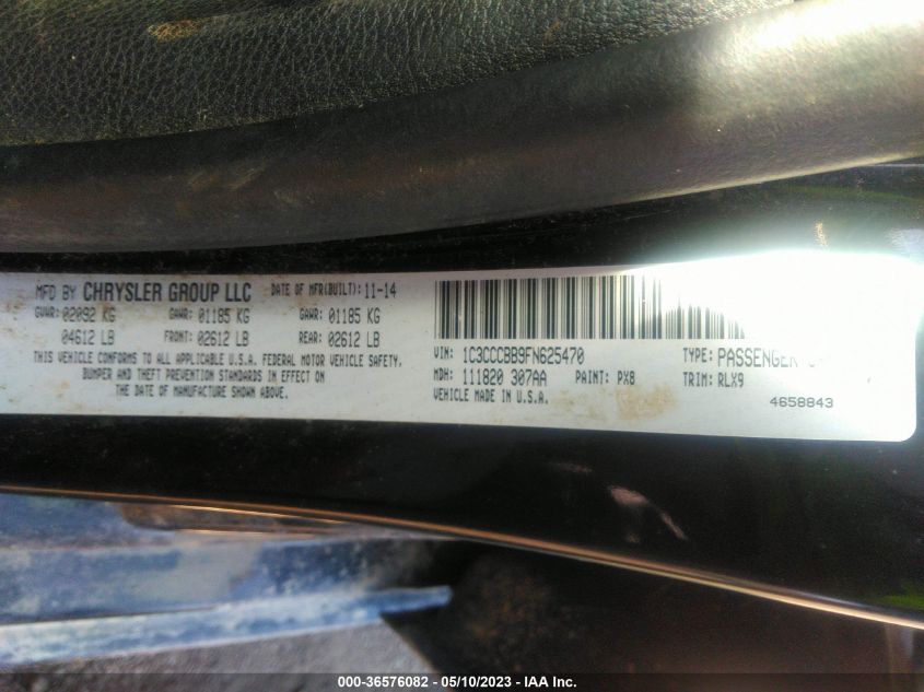 2015 CHRYSLER 200 S - 1C3CCCBB9FN625470