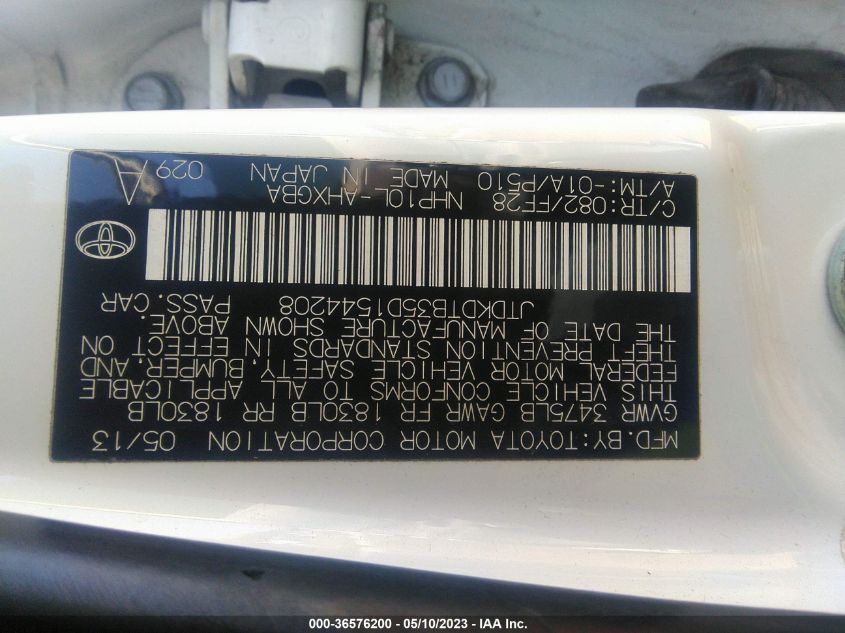 2013 TOYOTA PRIUS C ONE/TWO/THREE/FOUR - JTDKDTB35D1544208