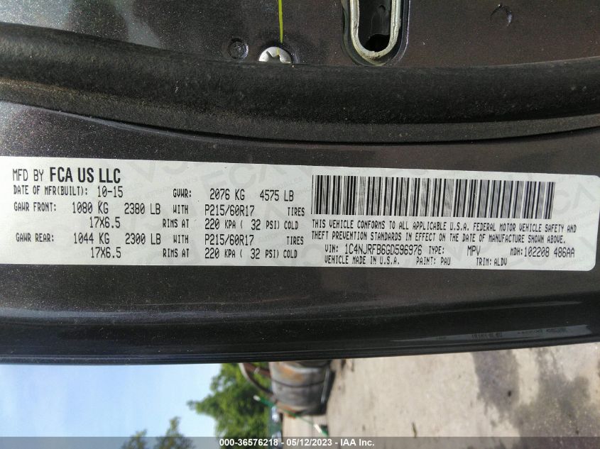 2016 JEEP PATRIOT HIGH ALTITUDE EDITION - 1C4NJRFB6GD596976