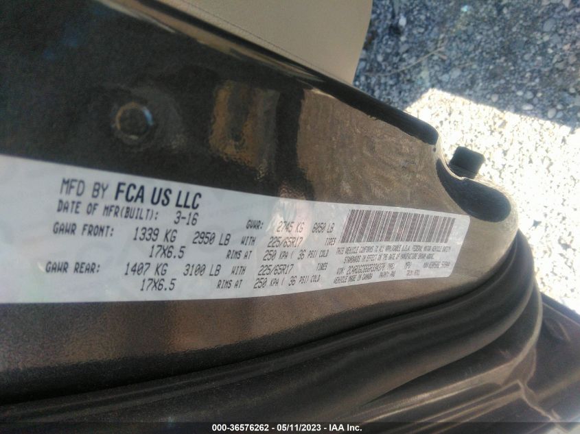 2016 DODGE GRAND CARAVAN SXT - 2C4RDGCG6GR334370