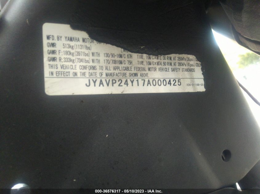 2007 YAMAHA XVS1300 A JYAVP24Y17A000425