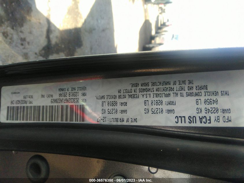 2018 DODGE CHALLENGER SXT - 2C3CDZAG7JH228029