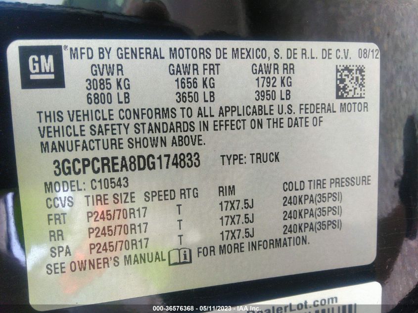 2013 CHEVROLET SILVERADO 1500 LS - 3GCPCREA8DG174833