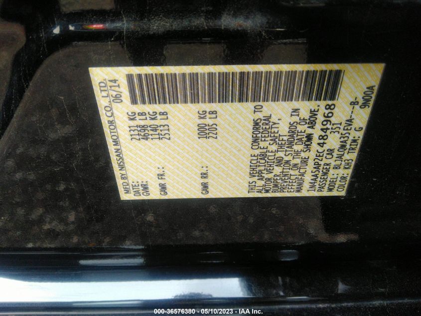 2014 NISSAN MAXIMA 3.5 - 1N4AA5AP2EC484968