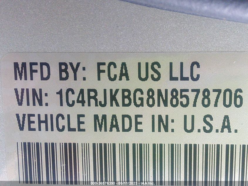 2022 JEEP GRAND CHEROKEE L LIMITED - 1C4RJKBG8N8578706