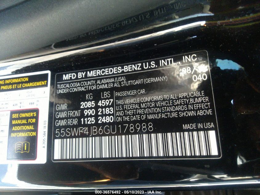 2016 MERCEDES-BENZ C-CLASS C 300 - 55SWF4JB6GU178988