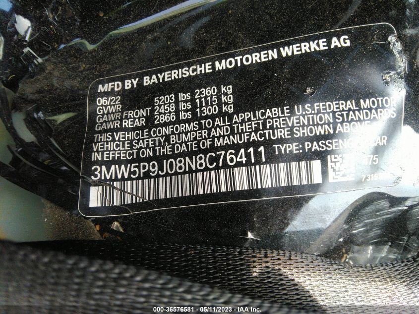 3MW5P9J08N8C76411 BMW 3 Series  9