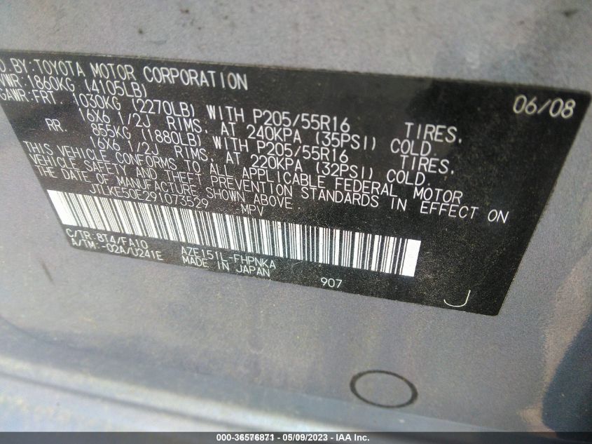 JTLKE50E291073529 2009 SCION XB photo 9