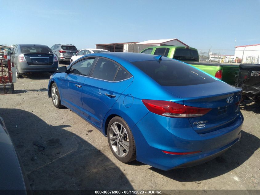 2017 HYUNDAI ELANTRA LIMITED - KMHD84LF4HU063524