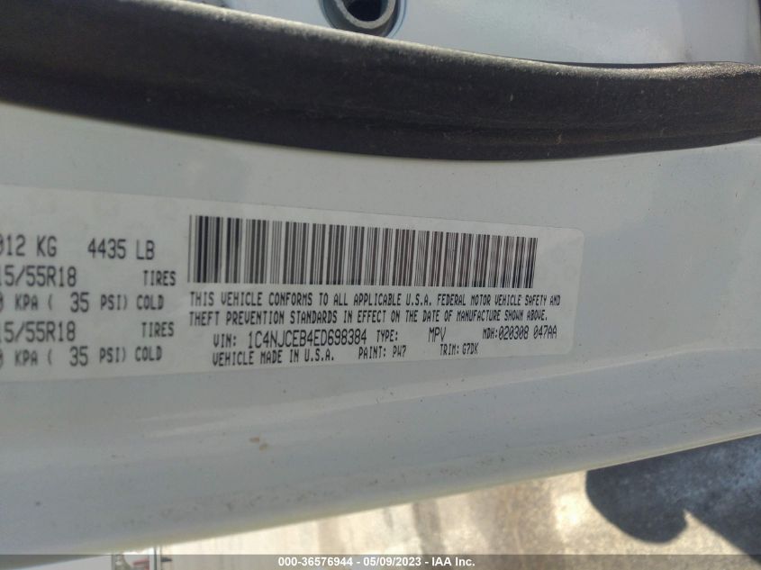 2014 JEEP COMPASS LATITUDE 1C4NJCEB4ED698384