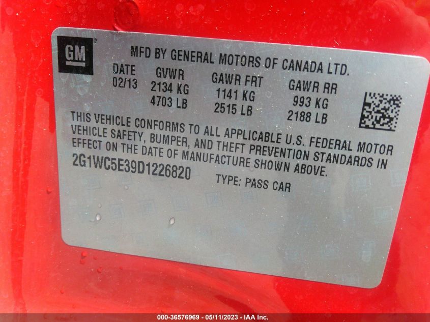 2013 CHEVROLET IMPALA LTZ - 2G1WC5E39D1226820