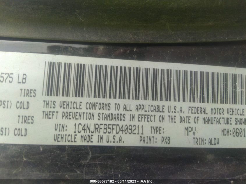 2015 JEEP PATRIOT HIGH ALTITUDE EDITION - 1C4NJRFB5FD409211