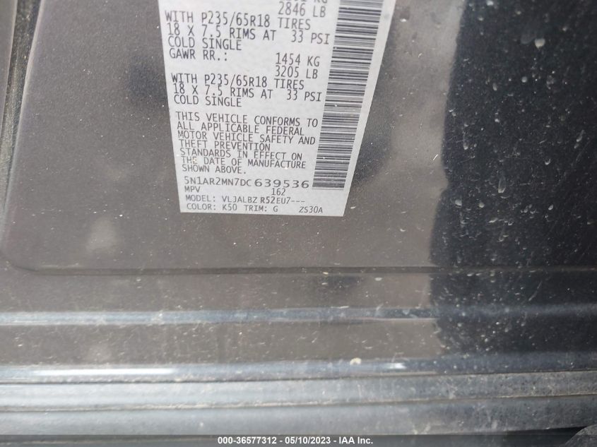 2013 NISSAN PATHFINDER S - 5N1AR2MN7DC639536